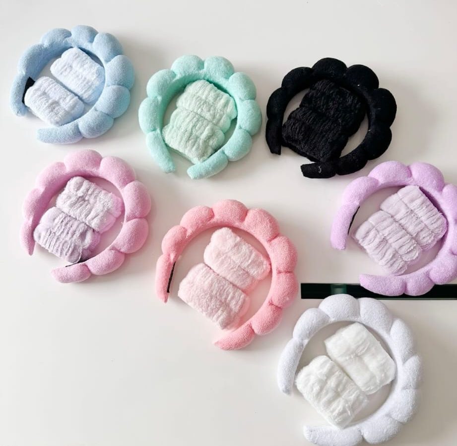 Felpas de skincare con muñequeras