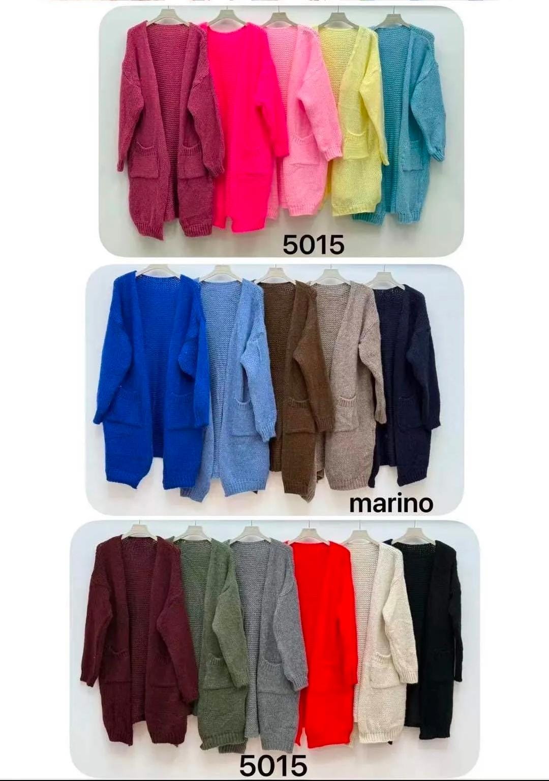 Chaqueta de lana abierta con bolsillos